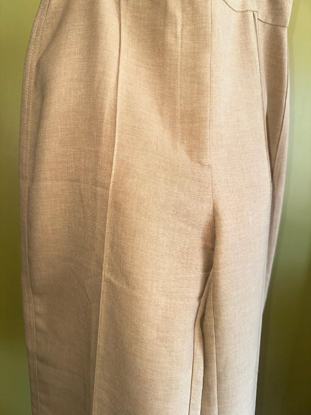 BERKSHA NWOT Camel Tan Wide Leg Tailored Trousers High Rise Corporate Chic US 8 - Picture 6 of 7